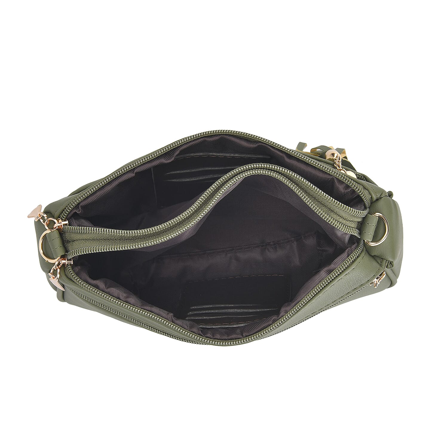 Quilted Messenger Crossbody Bag (Size 25x7x16 cm) - Green & Black