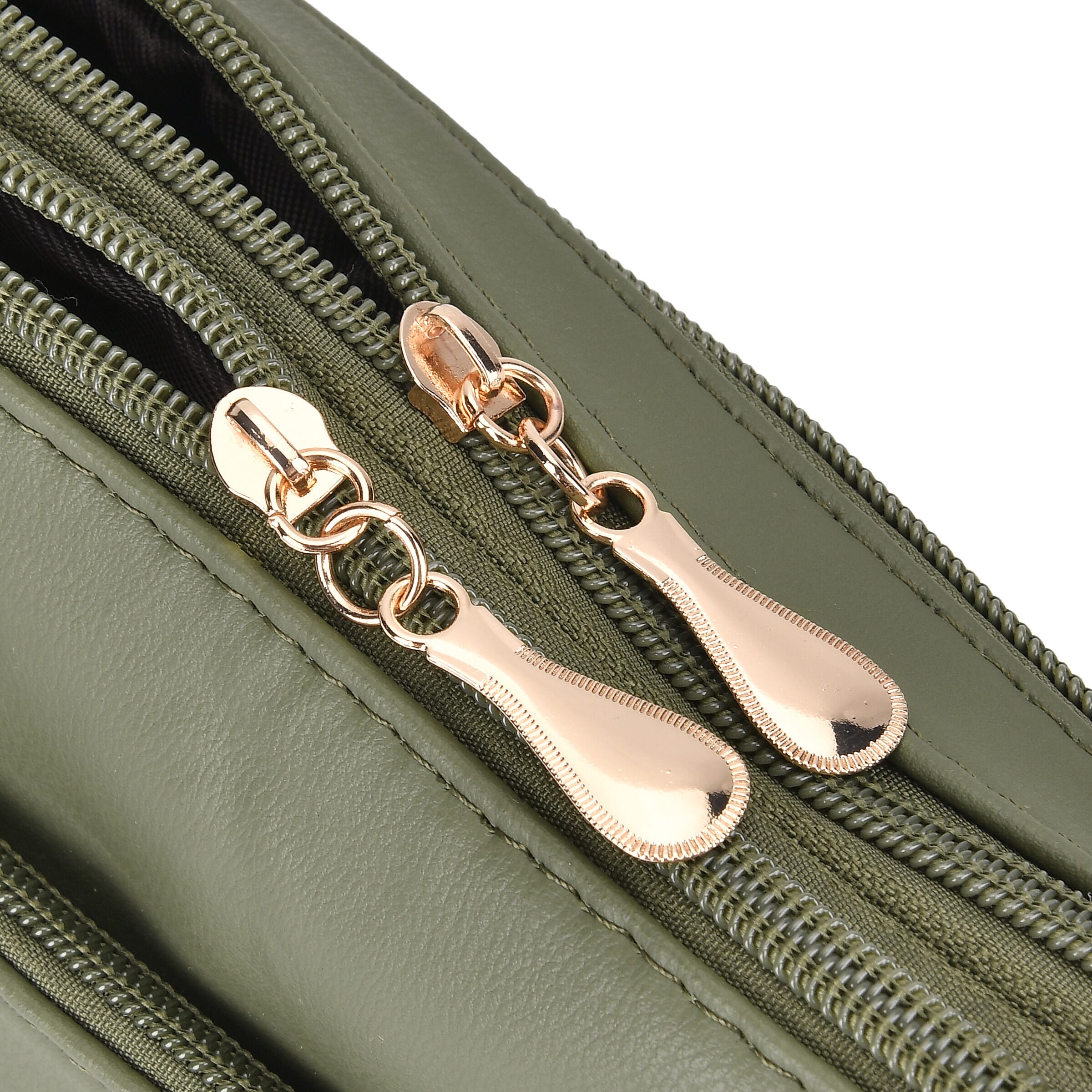 Quilted Messenger Crossbody Bag (Size 25x7x16 cm) - Green & Black