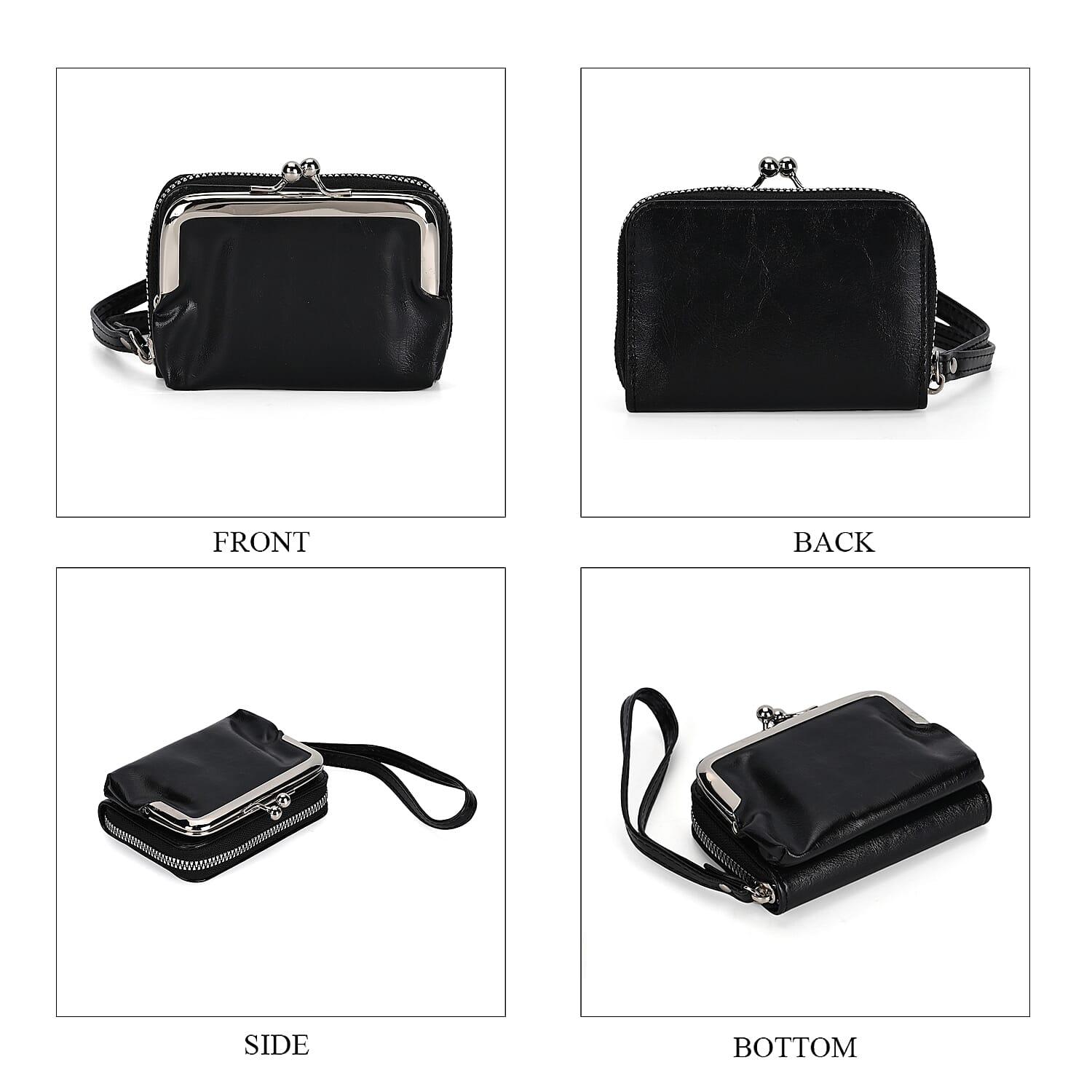 Elegant Monogram Quilted Phone Bag with Matching Clutch Card Holder - Black Elegant Monogram Quilted Phone Bag with Matching Clutch Card Holder - Black
