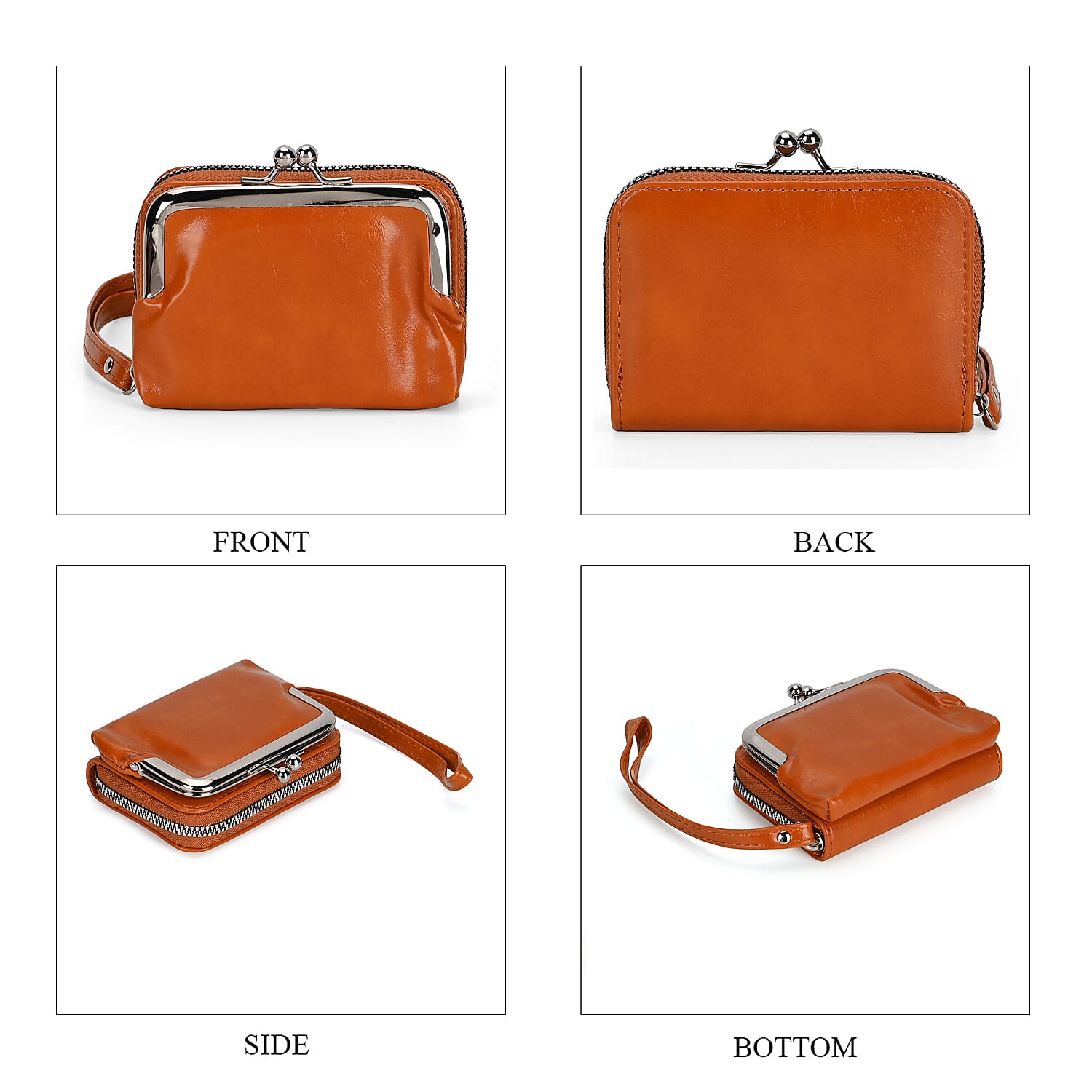 PU Solid Crossbody Bag (Size 13x6x18 cm) - Brown