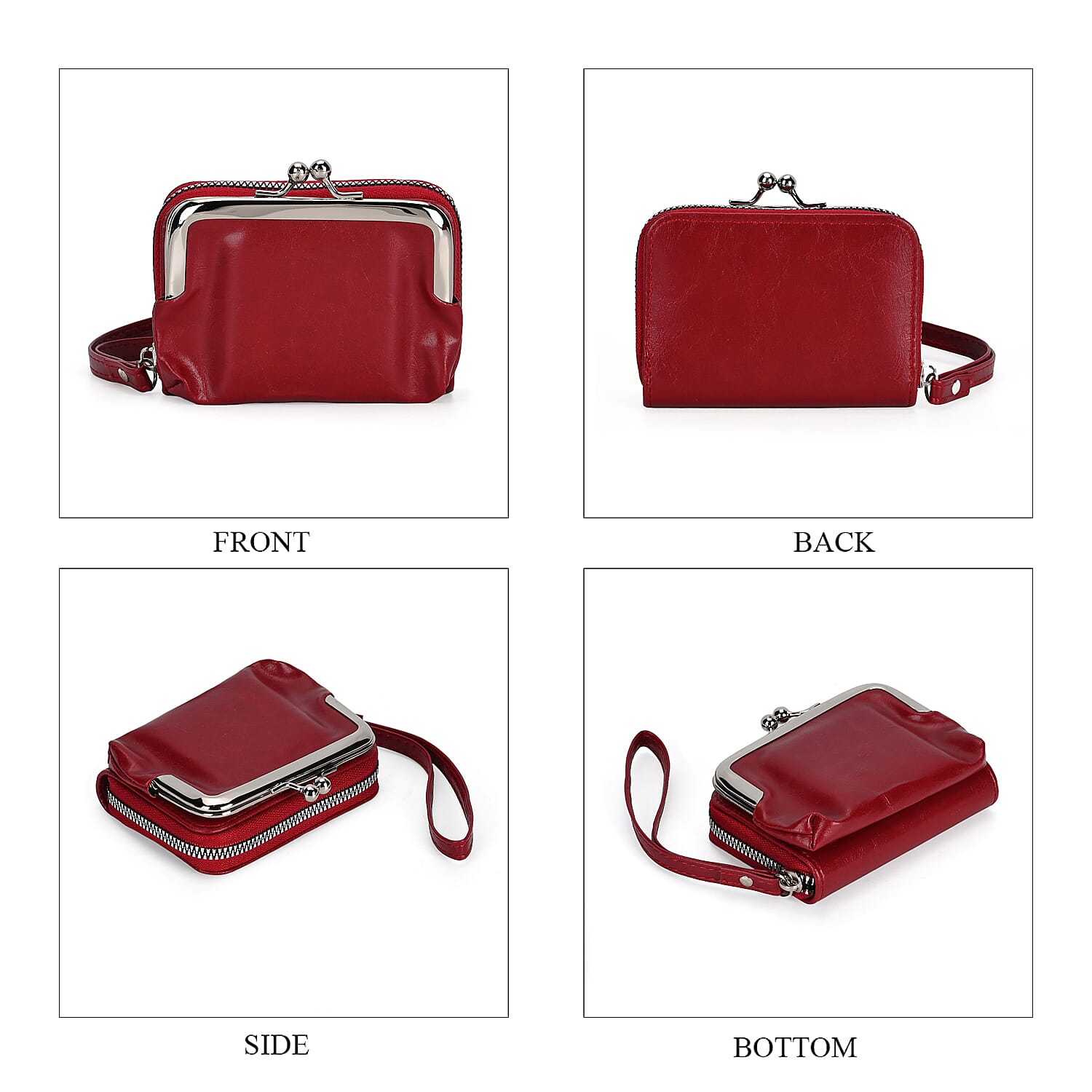 Elegant Monogram Quilted Phone Bag with Matching Clutch Card Holder - Burgundy