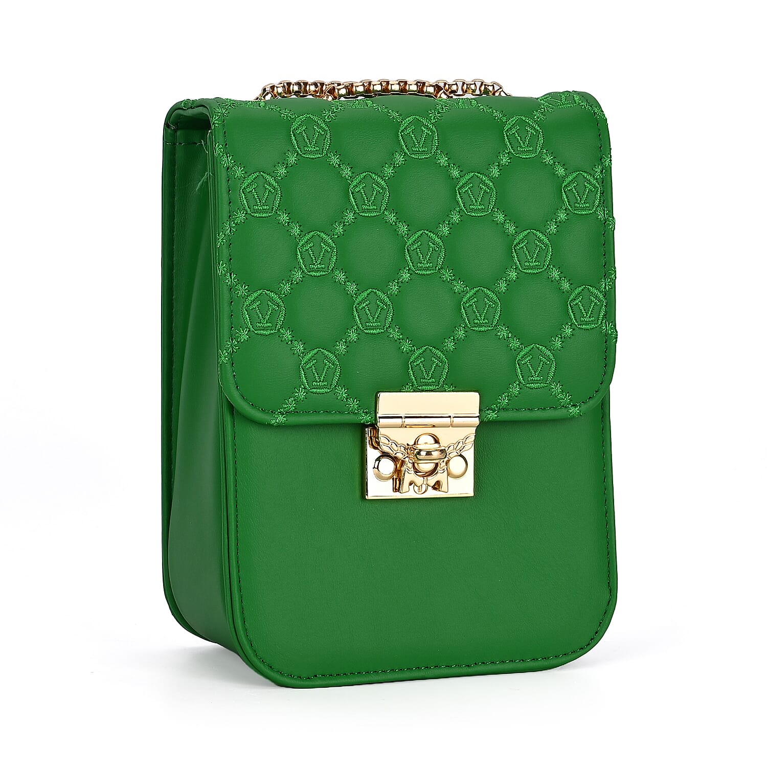 PU Solid Crossbody Bag (Size 13x6x18 cm) - Green