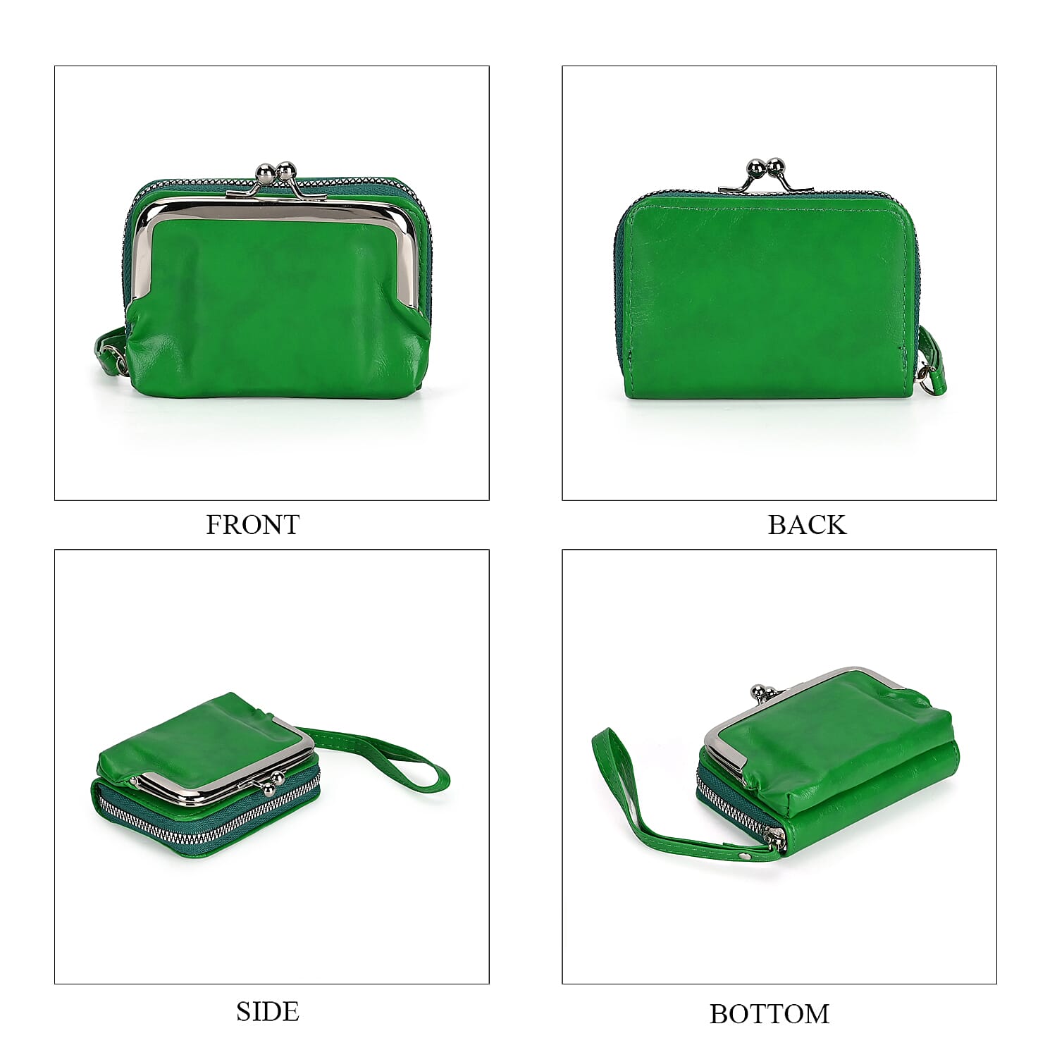 PU Solid Crossbody Bag (Size 13x6x18 cm) - Green