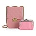 Elegant Monogram Quilted Phone Bag with Matching Clutch Card Holder