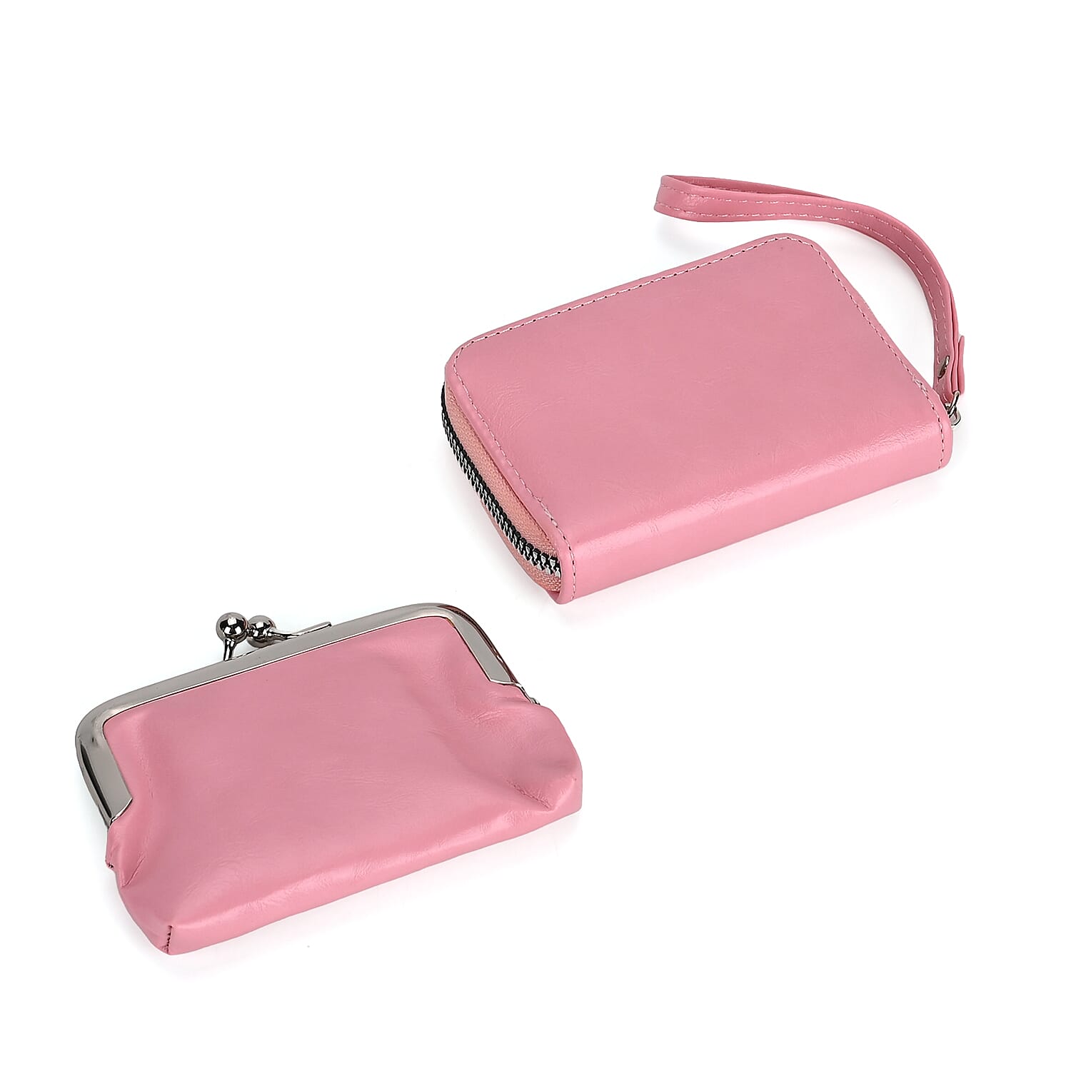 Elegant Monogram Quilted Phone Bag with Matching Clutch Card Holder - Dusty Pink