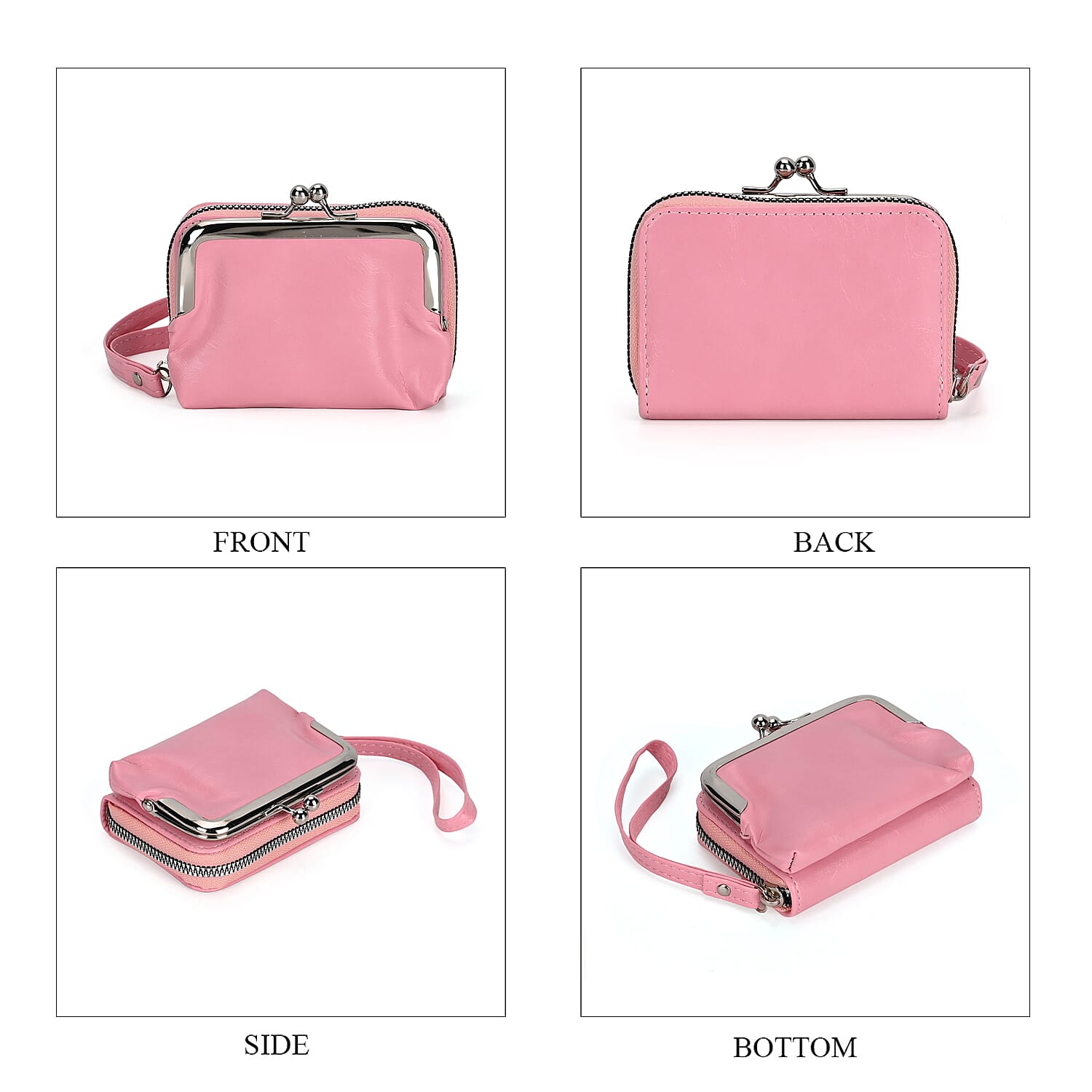 Elegant Monogram Quilted Phone Bag with Matching Clutch Card Holder - Dusty Pink