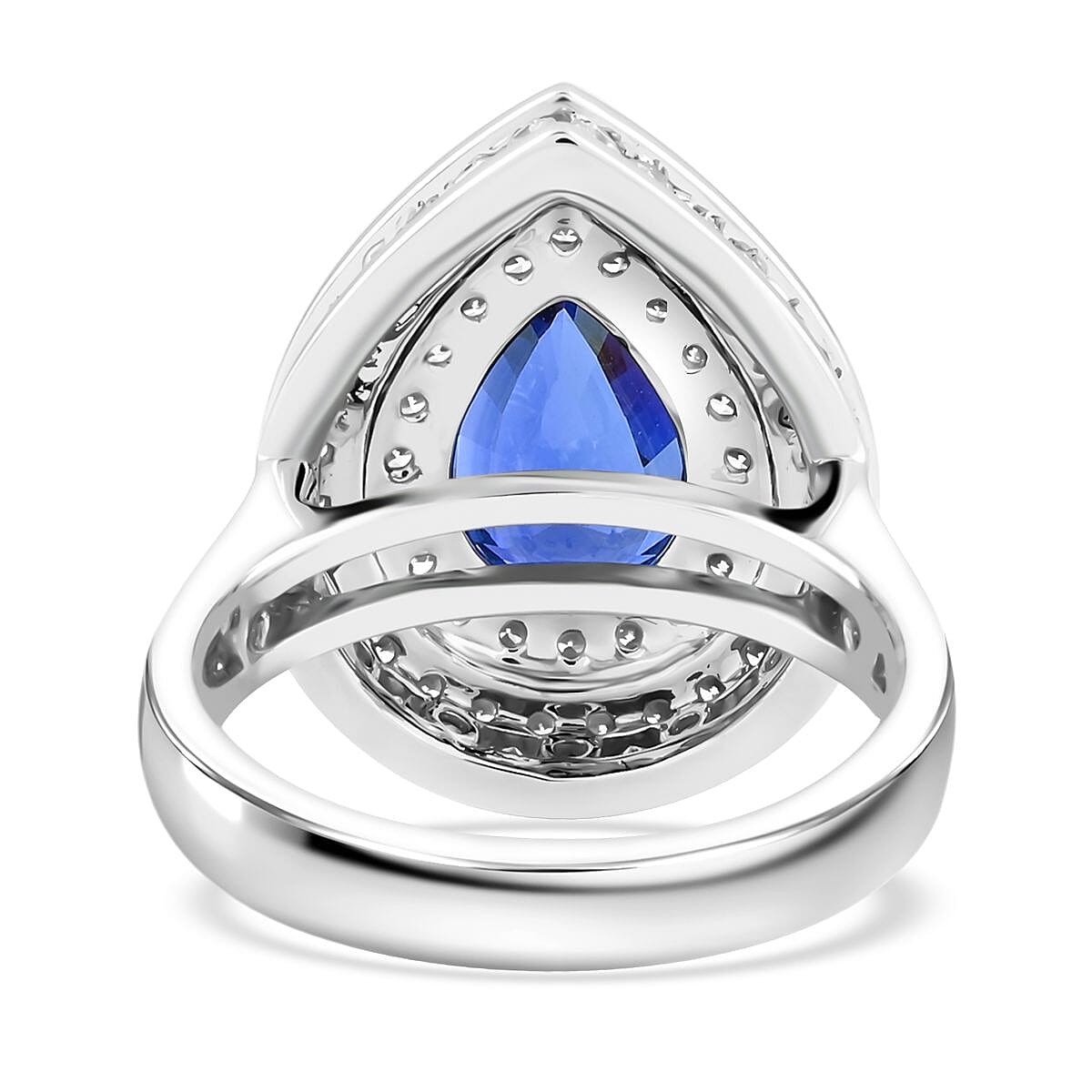 Certified and Appraised RHAPSODY 950 Platinum AAAA Royal Ceylon Sapphire, Diamond Ring 6.05 Ct