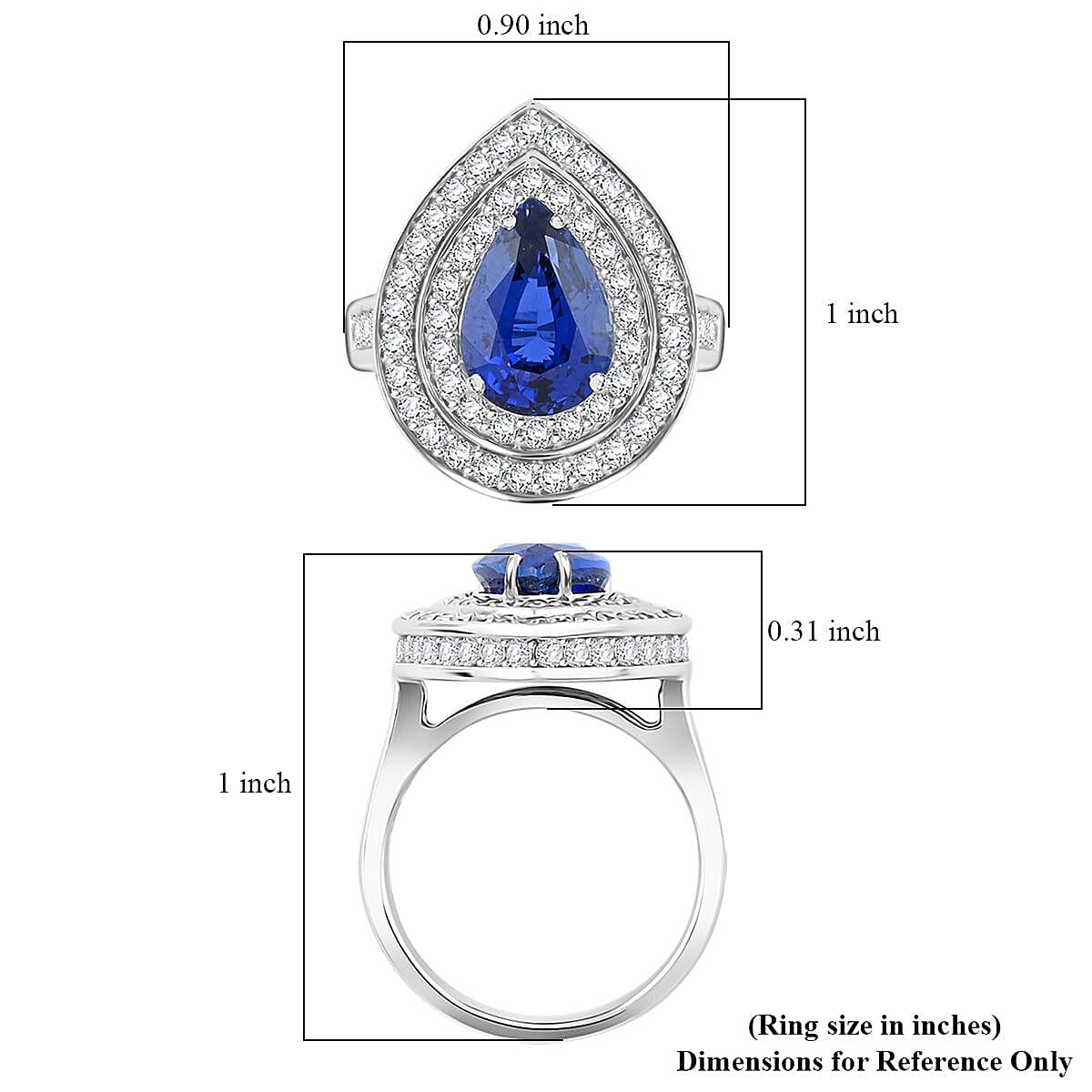 Certified and Appraised RHAPSODY 950 Platinum AAAA Royal Ceylon Sapphire, Diamond Ring 6.05 Ct