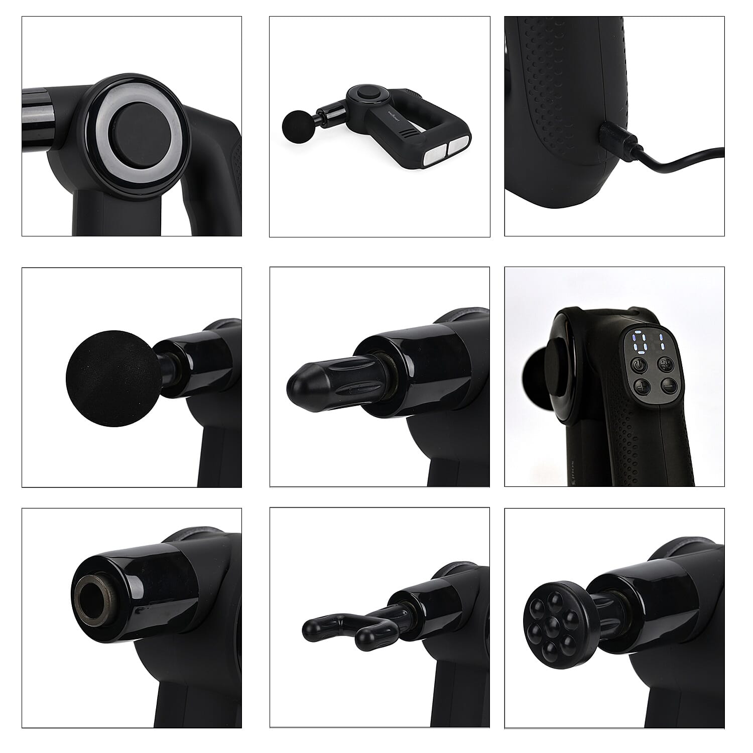 Soul Smart Fascia Gun with Heating Panel and Speed Pressure Sensor - Black Soul Smart Fascia Gun with Heating Panel and Speed Pressure Sensor - Black