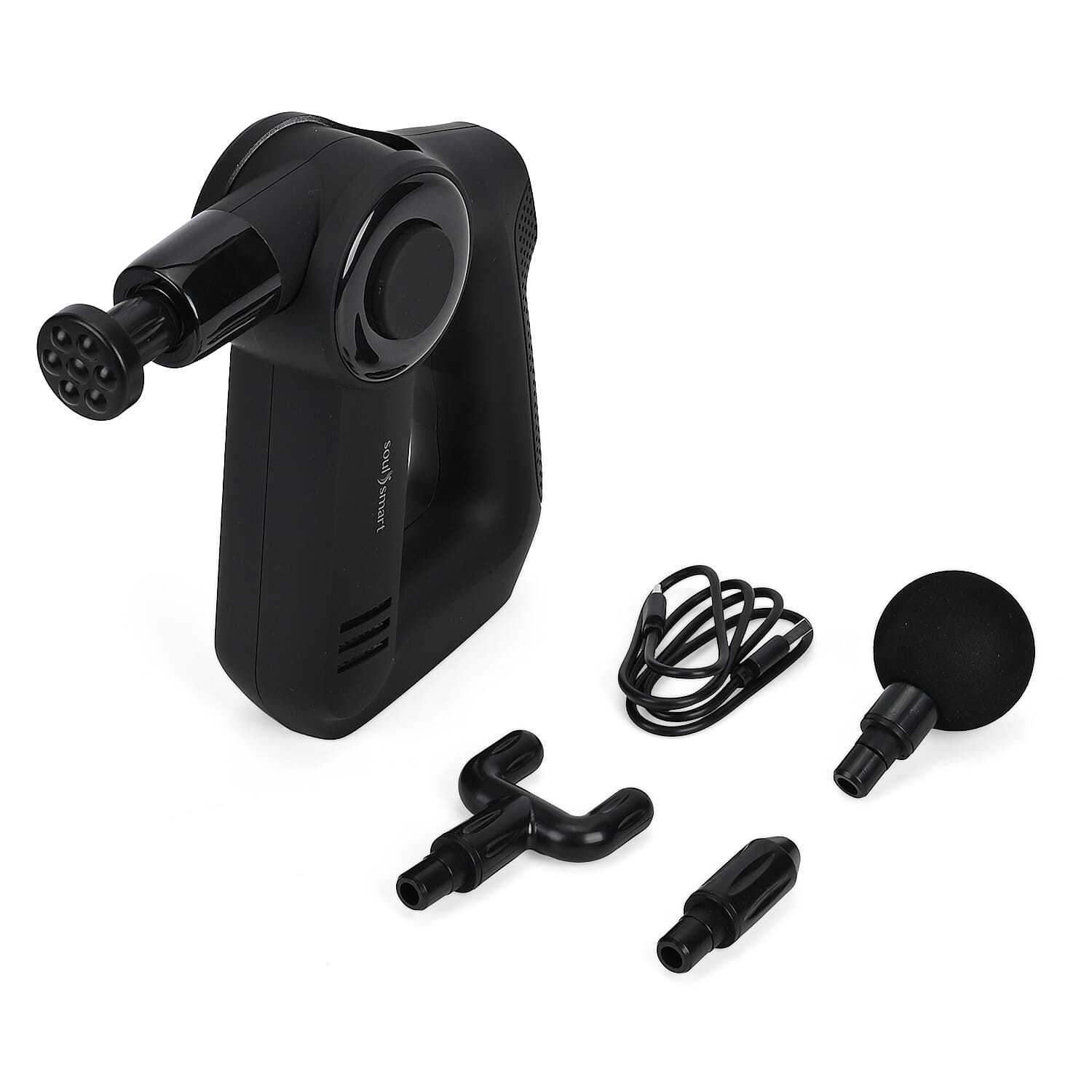 Soul Smart Fascia Gun with Heating Panel and Speed Pressure Sensor - Black Soul Smart Fascia Gun with Heating Panel and Speed Pressure Sensor - Black