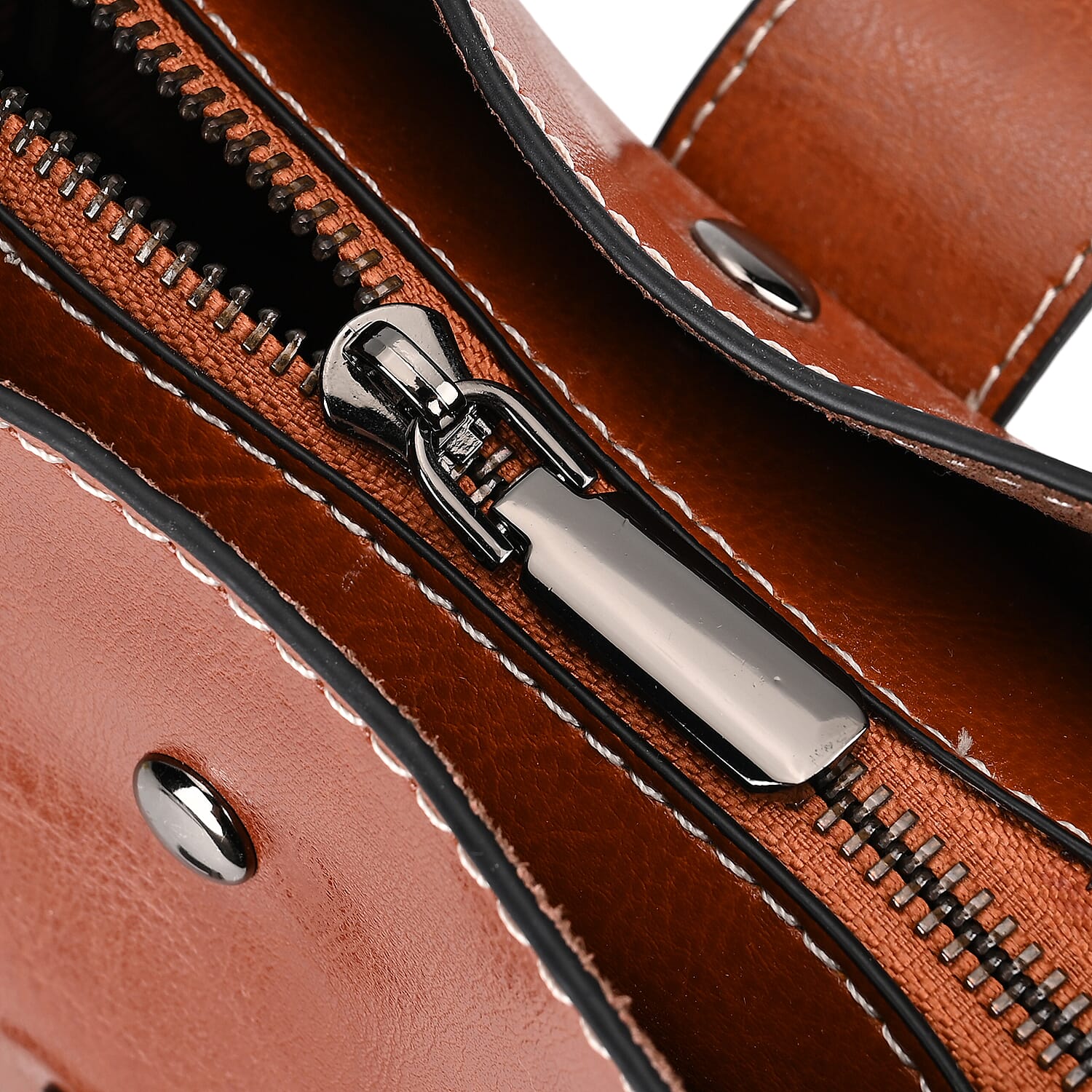 100% Genuine Leather Solid Crossbody Bag (Size 24x10x21 cm) - Tan