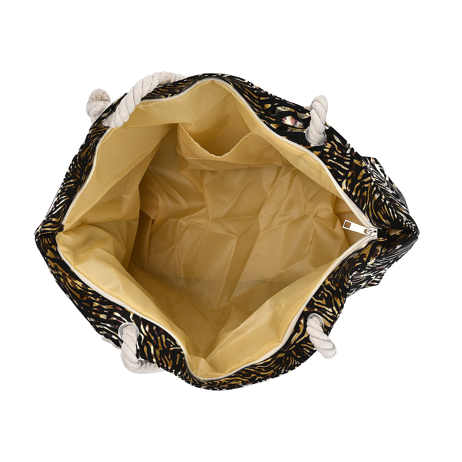 Polyester Zebra Tote Bag - Black