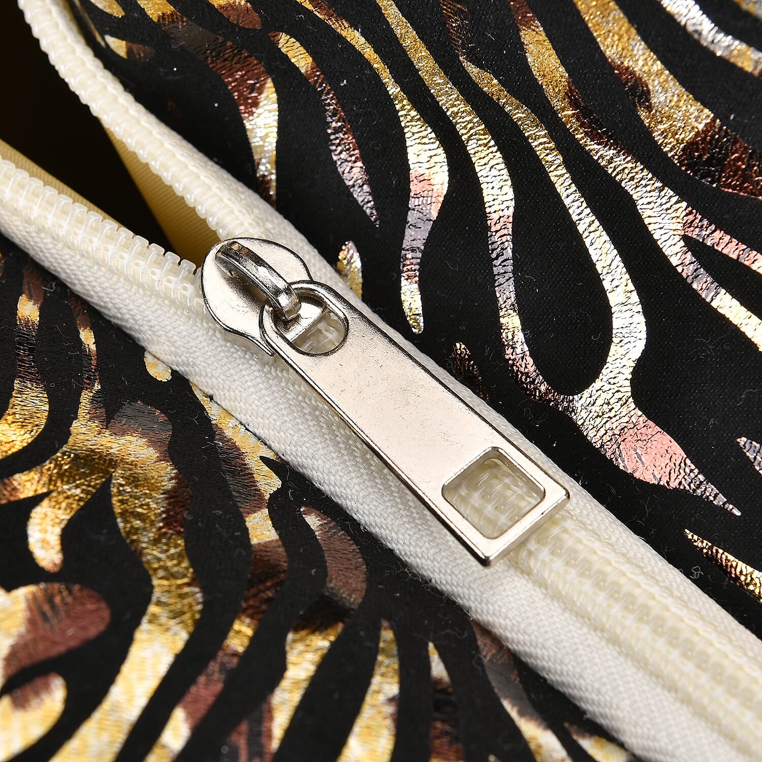 Polyester Zebra Tote Bag - Black