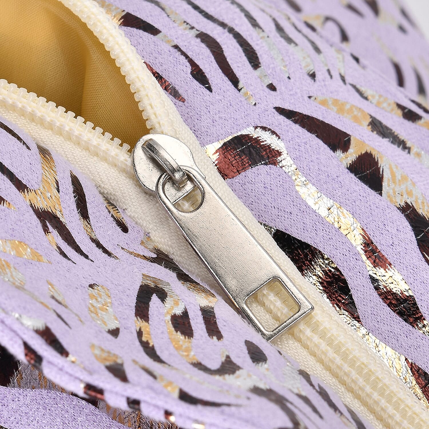 Zebra pattern large size tote bag with rope handle - Purple