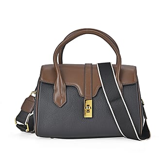 https://tjcuk.sirv.com/Products/77/7/7775743/Genuine-Leather-Patchwork-Crossbody-Bag-Size-26x12x18-cm-Black-Brown_7775743.jpg?w=342&h=342