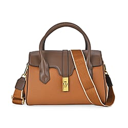 Genuine Leather Patchwork Crossbody Bag