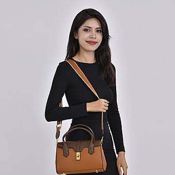 https://tjcuk.sirv.com/Products/77/7/7775744/Genuine-Leather-Patchwork-Crossbody-Bag-Size-26x12x18-cm-Tan-Brown_7775744_1.jpg?w=342&h=342