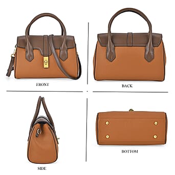 https://tjcuk.sirv.com/Products/77/7/7775744/Genuine-Leather-Patchwork-Crossbody-Bag-Size-26x12x18-cm-Tan-Brown_7775744_3.jpg?w=342&h=342
