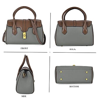 https://tjcuk.sirv.com/Products/77/7/7775745/Genuine-Leather-Patchwork-Crossbody-Bag-Size-26x12x18-cm-Olive-Brown_7775745_3.jpg?w=342&h=342