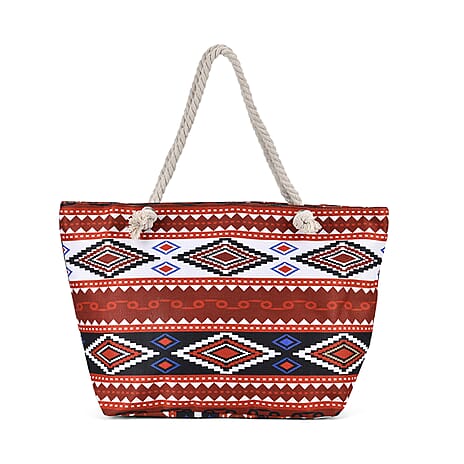 Polyester Tribal Tote Bag (Size 38x21x37 cm) - Multi Color