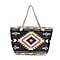 Polyester Tribal Tote Bag (Size 38x21x37 cm) - Black