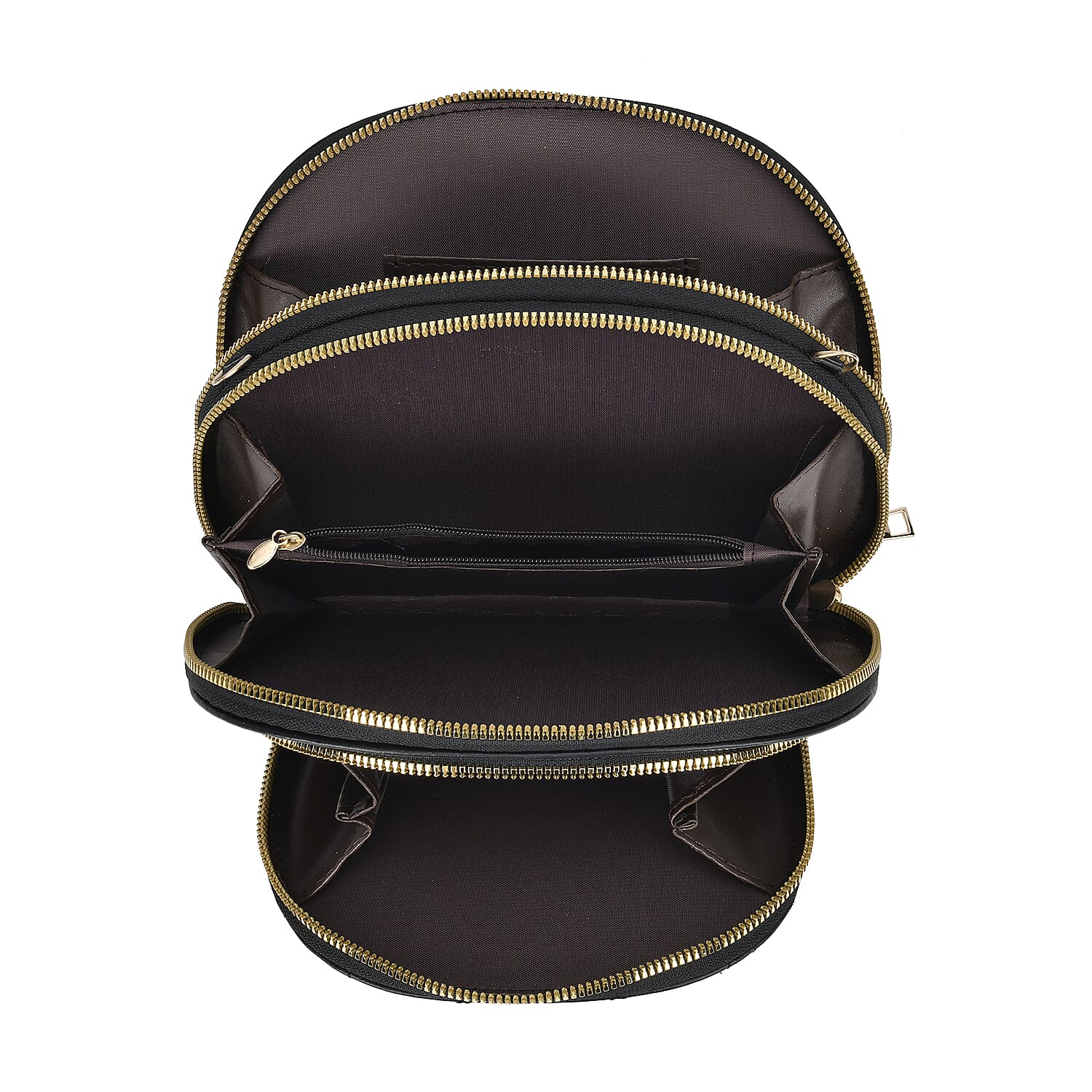 Leatherette Quilted Crossbody Bag with Log Strap - Black Leatherette Quilted Crossbody Bag with Log Strap - Black