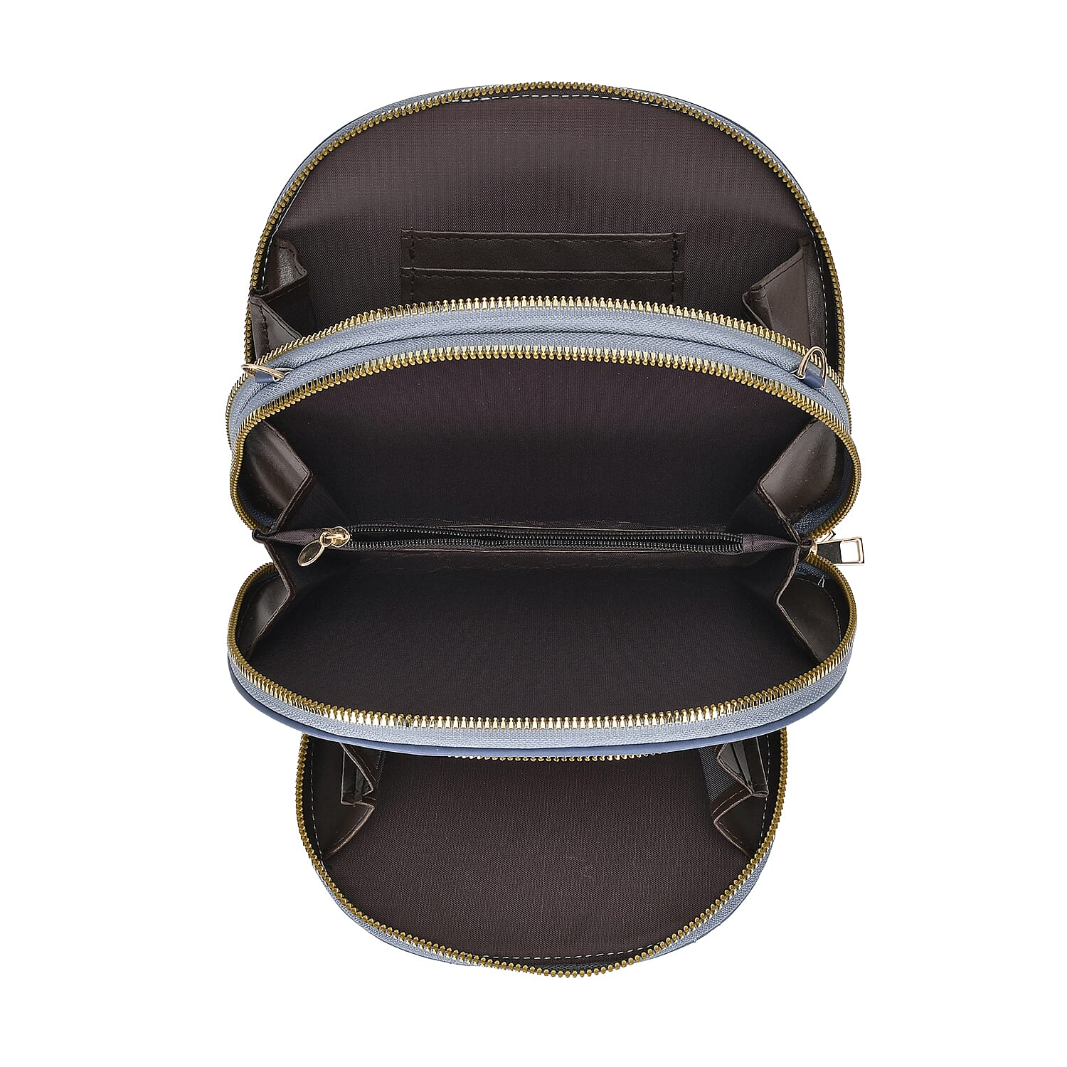 Leatherette Quilted Crossbody Bag with Log Strap - Navy