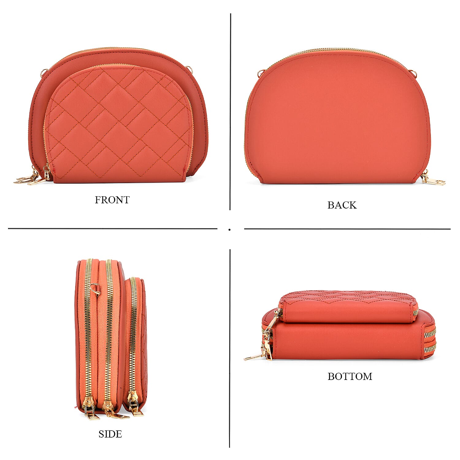 PU Patterned Crossbody Bag (Size 21x4x15 cm) - Red & Black