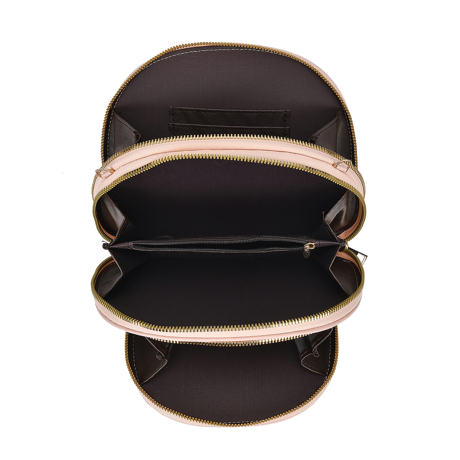 Leatherette Quilted Crossbody Bag with Log Strap - Pink