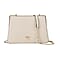 Genuine Leather Crossbody Bag with Gold-Toned Chain Strap