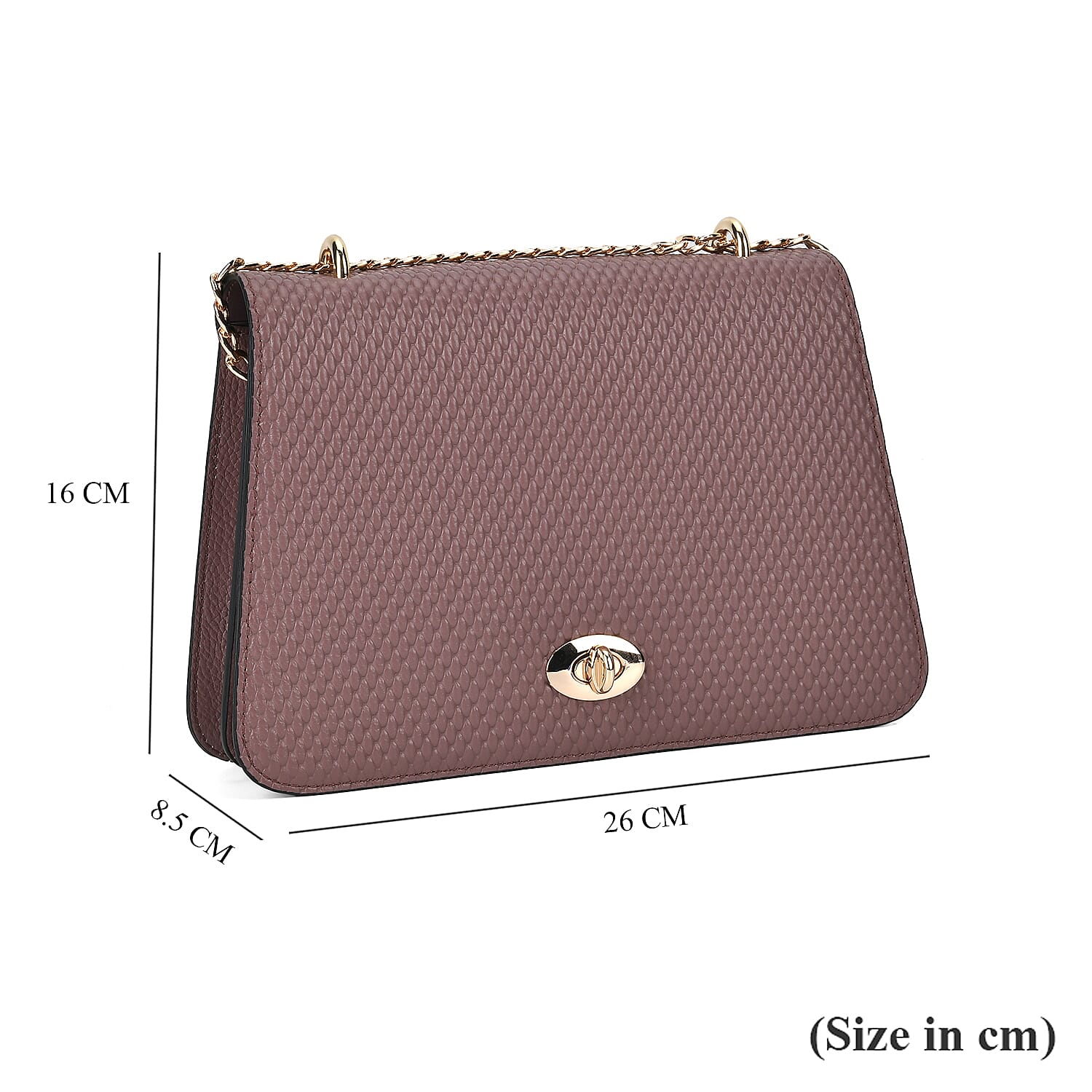 Designer Inspired - 100% Genuine Leather Solid Crossbody Bag (Size 26x8x16 cm) - Pink