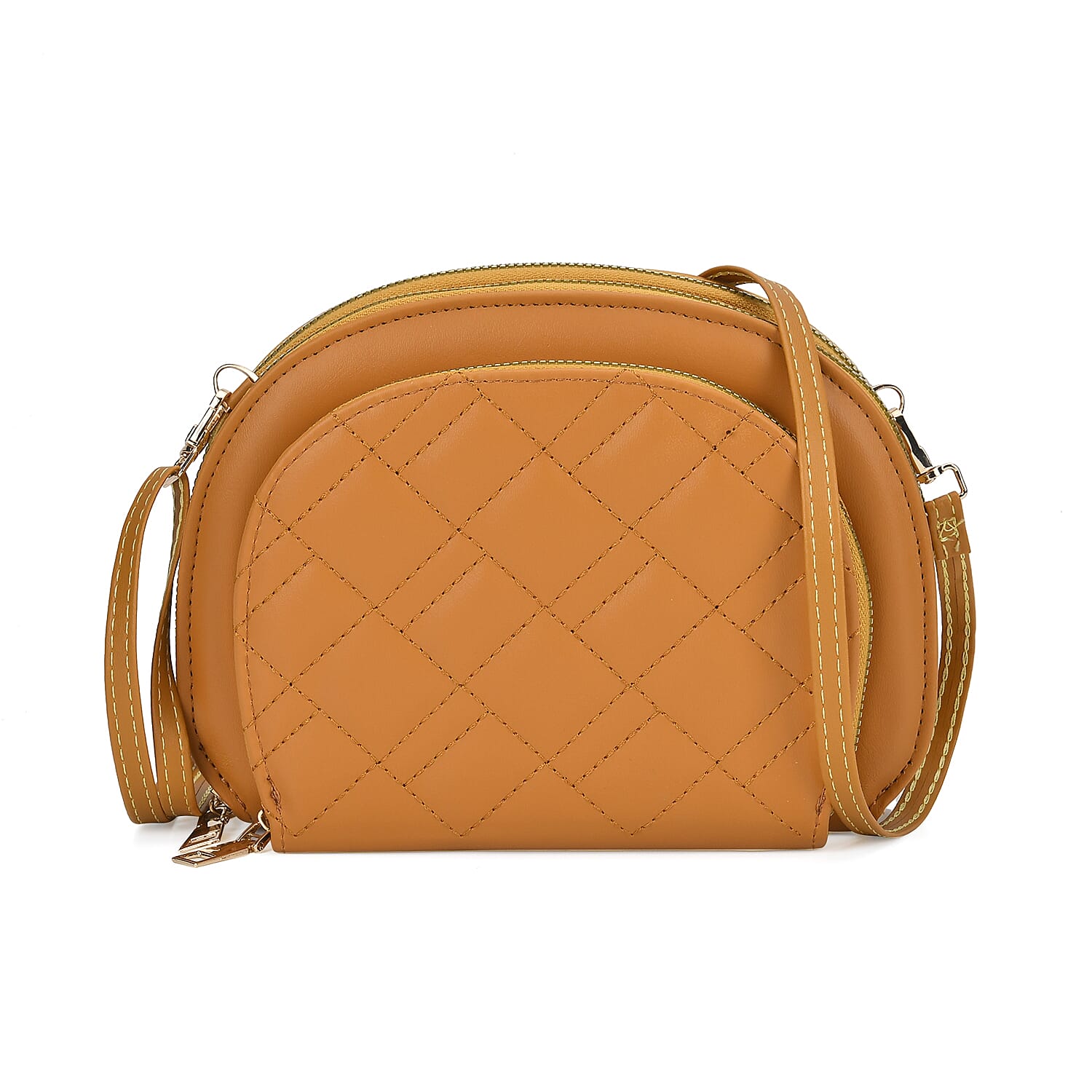 PU Patterned Crossbody Bag (Size 21x4x15 cm) - Brown & Black