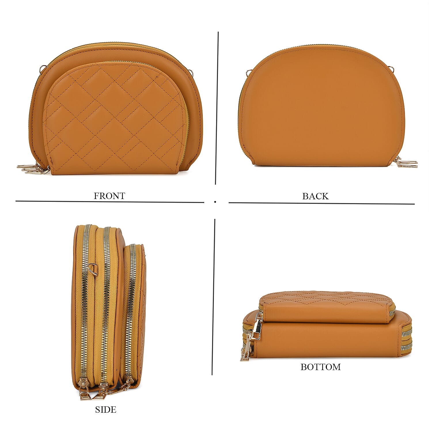 PU Patterned Crossbody Bag (Size 21x4x15 cm) - Brown & Black