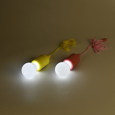 Set of 6 Pull Cord LED Light 0.5W (AAA Battery not Inc.) - Multi