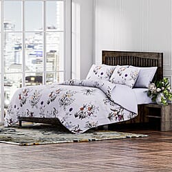4-Piece Microfiber Printed Reversible Duvet Cover Set