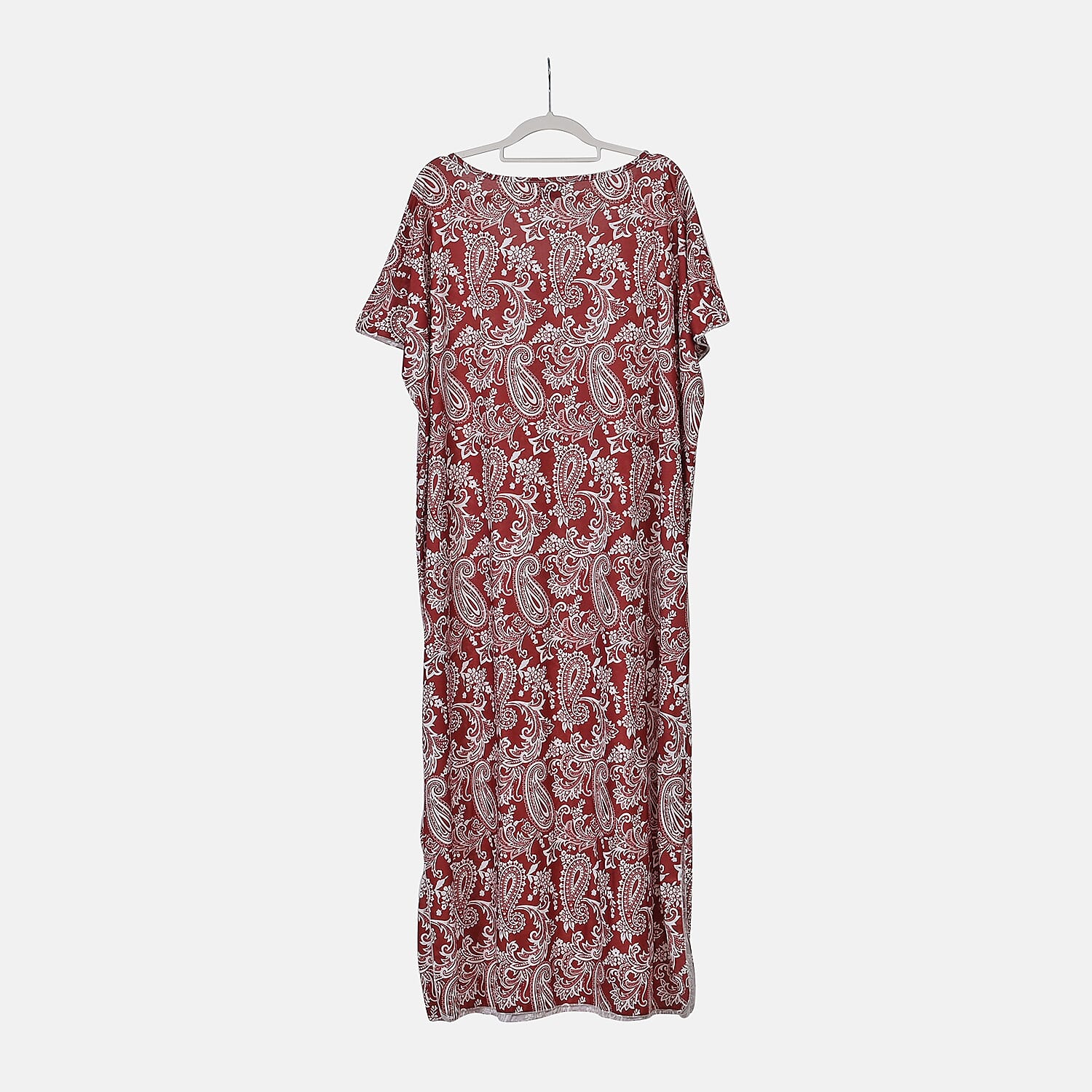 Tamsy V-Neck Paisley Print Dress (One Size) - Red Tamsy V-Neck Paisley Print Dress (One Size) - Red