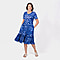 Emelia Abstract Print Midi Dress - Blue
