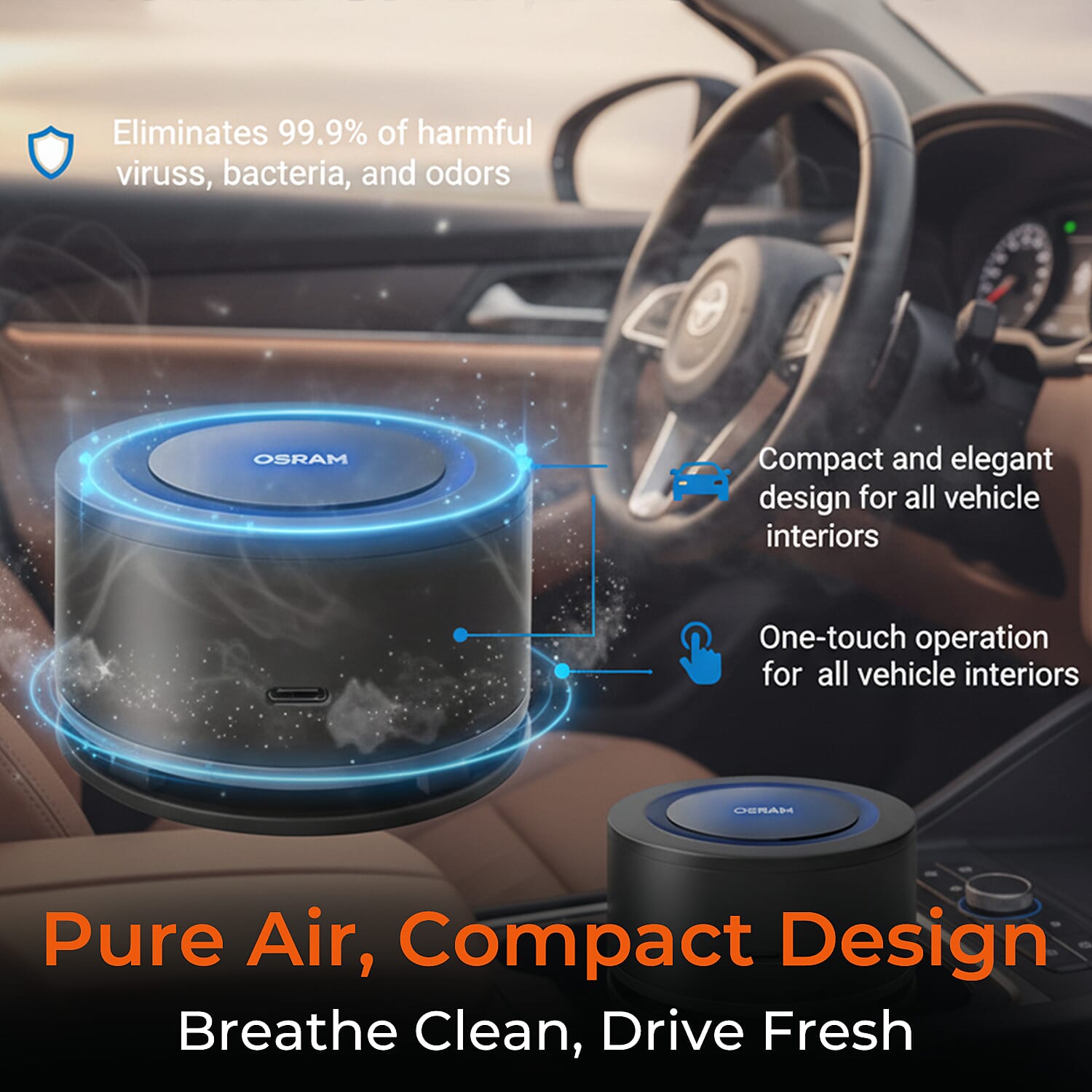 Osram Airzing Mini Air Purifier - Black