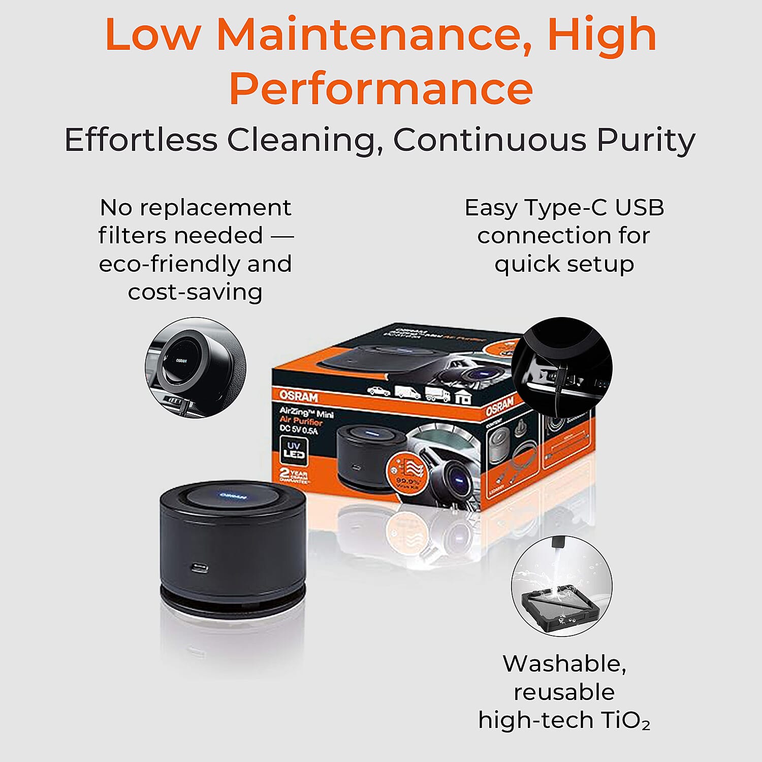 Osram Airzing Mini Air Purifier - Black