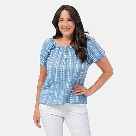 Mudflower Polyester Top (Size 1x1 cm) - Blue