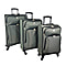 Set of 3 Soft Shell Luggage Suitcase with 360 Degree Spinner Wheels (31, 26 & 22 Inch) - Grey
