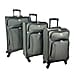 Set of 3 Soft Shell Luggage Suitcase with 360 Degree Spinner Wheels (31, 26 - 22 Inch) - Grey