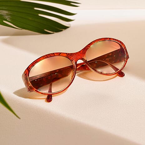 DIOR Ladies Round Sunglasses - Red