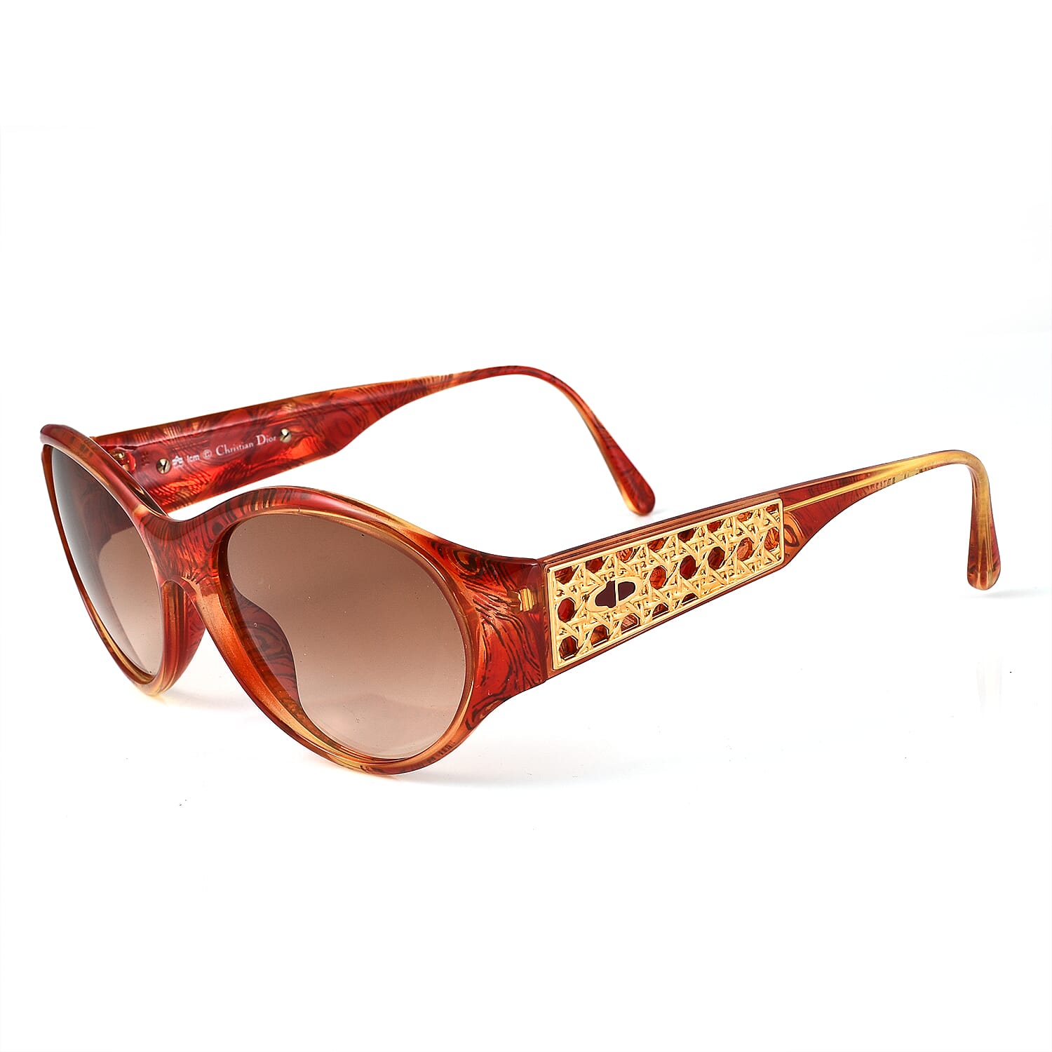 DIOR Ladies Round Sunglasses - Red
