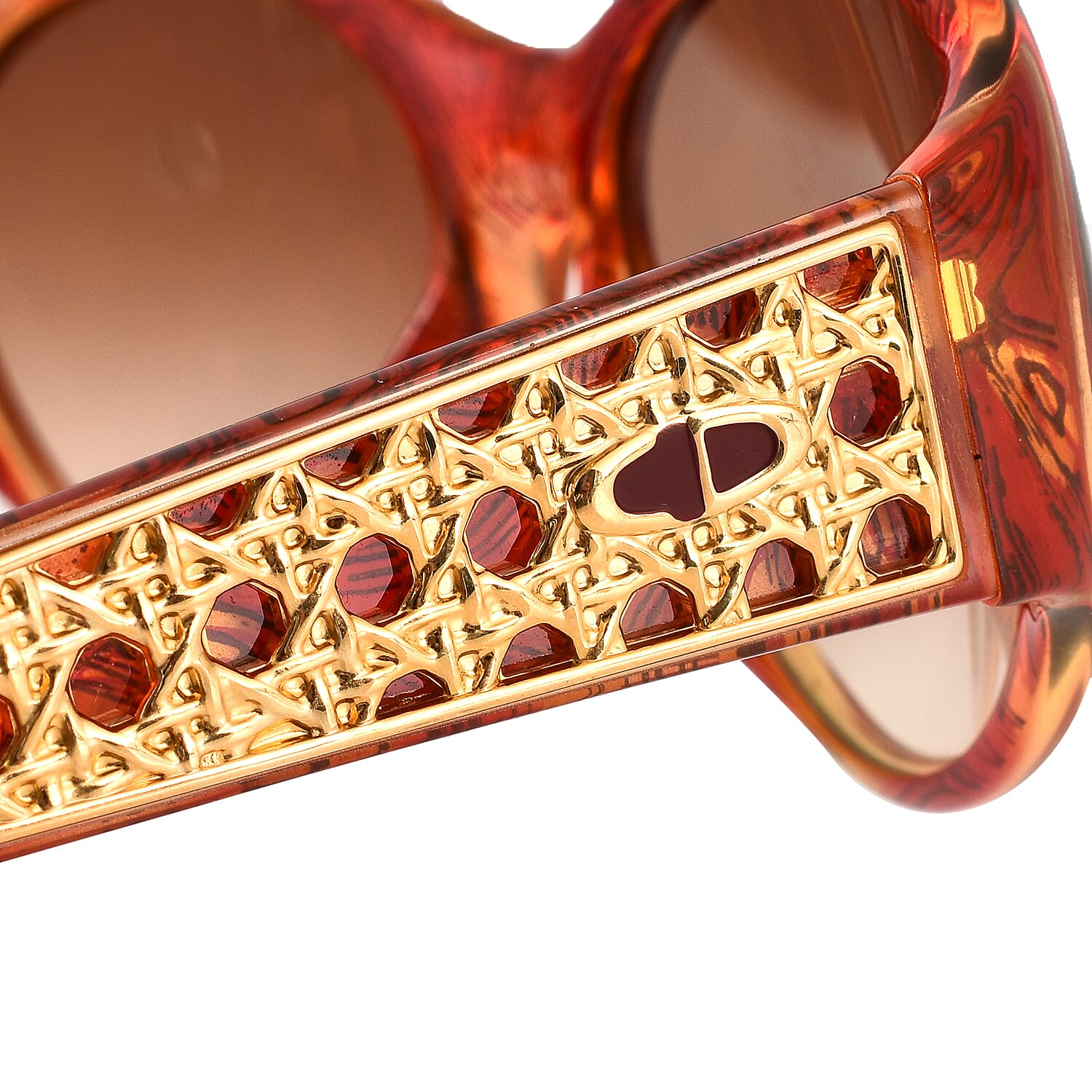 DIOR Ladies Round Sunglasses - Red