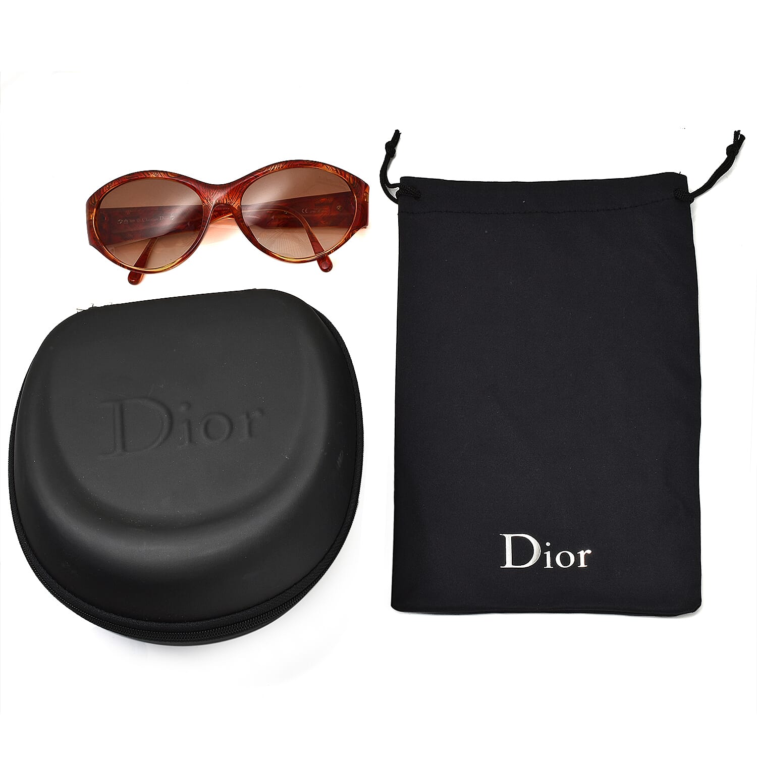 DIOR Ladies Round Sunglasses - Red