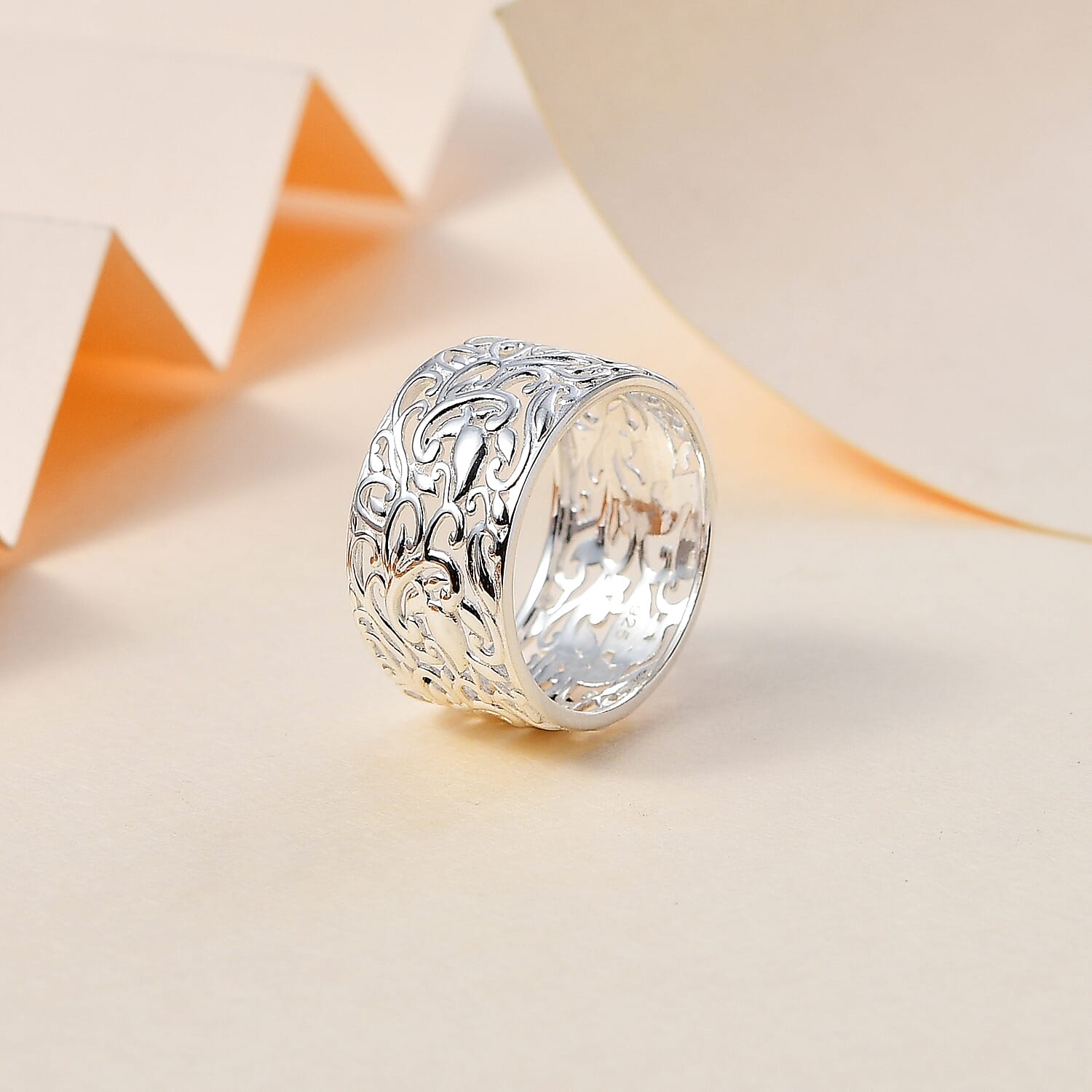 Designer Inpired Milan Closeout Deal - Sterling Silver Filigree Band Ring