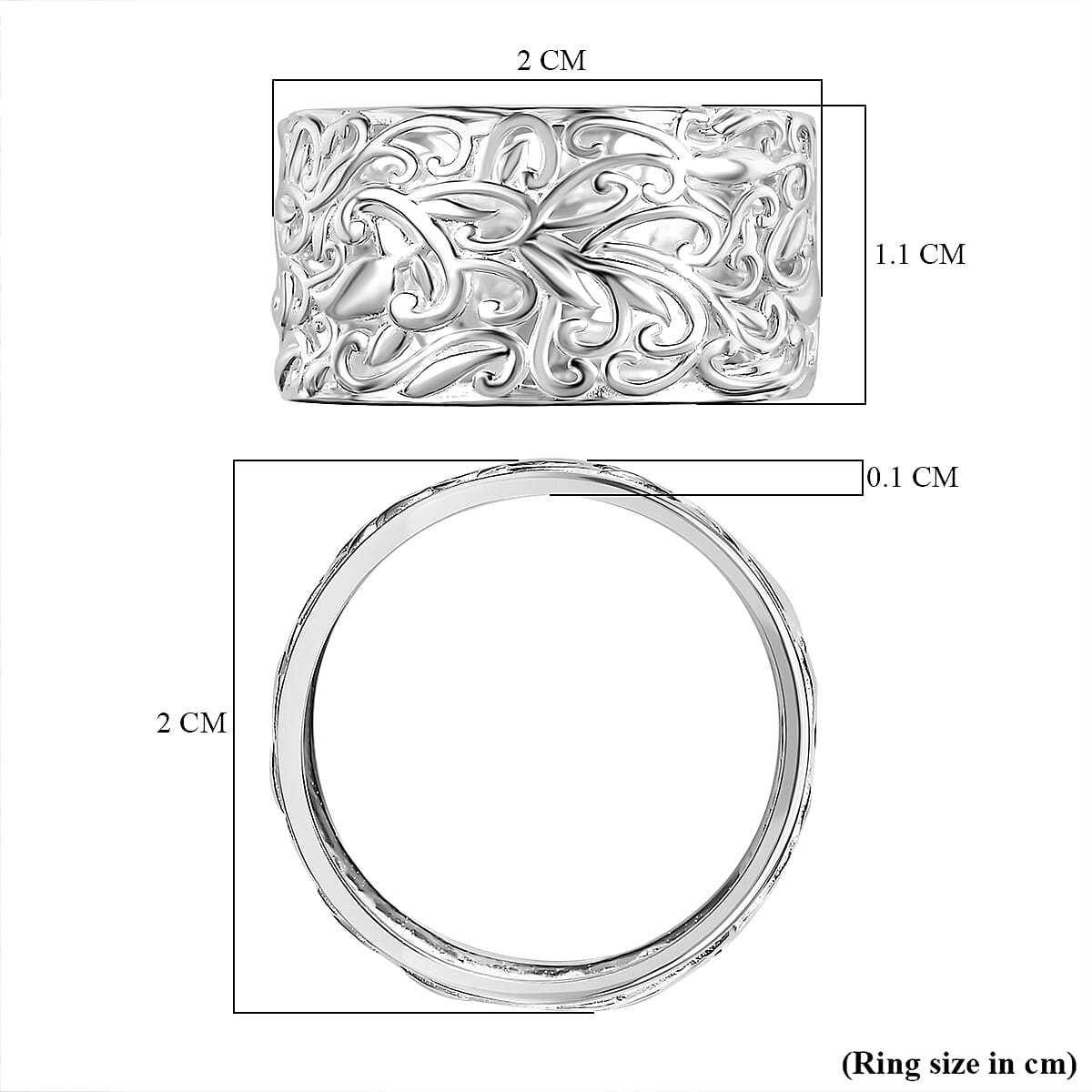 Designer Inpired Milan Closeout Deal - Sterling Silver Filigree Band Ring