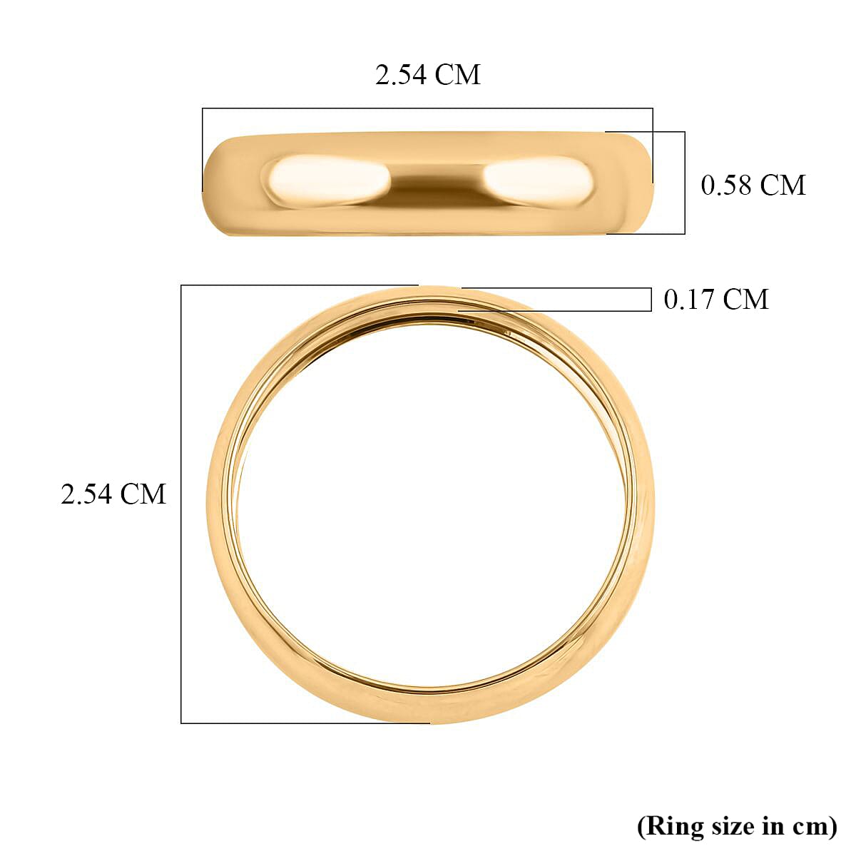 Biggest Gold Smackdown High Polish 9K Yellow Gold Band Ring