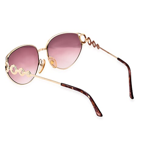 DIOR Ladies Cat Eye Metal Sunglasses - Gold
